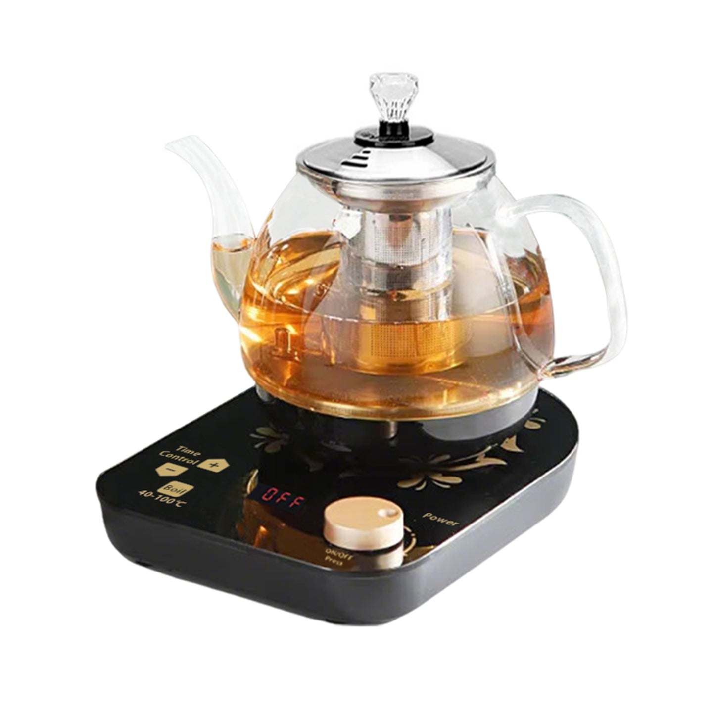 Professional Multi-functional Glass Teapot  800ml Fast Heating Cooking And Brewing Integrated Electric Kettle With Stainless Steel Filter