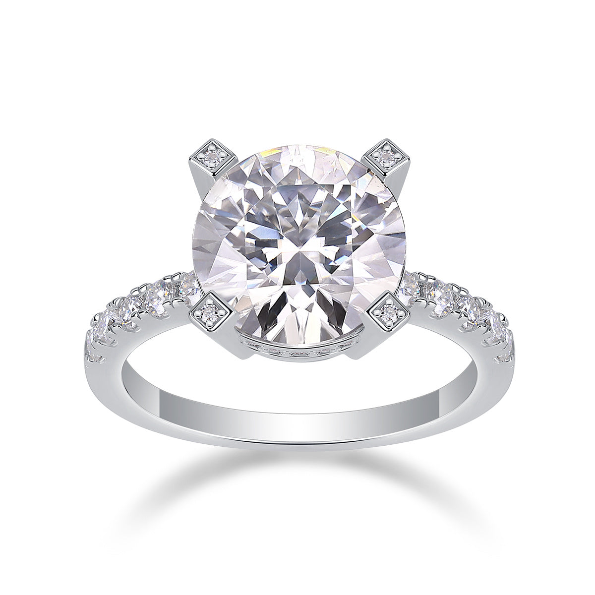 Radiant - A Fashionable And Luxurious Jewelry Piece Set With 5-carat Moissanite S925 Sterling Silver And Platinum-plated Diamond