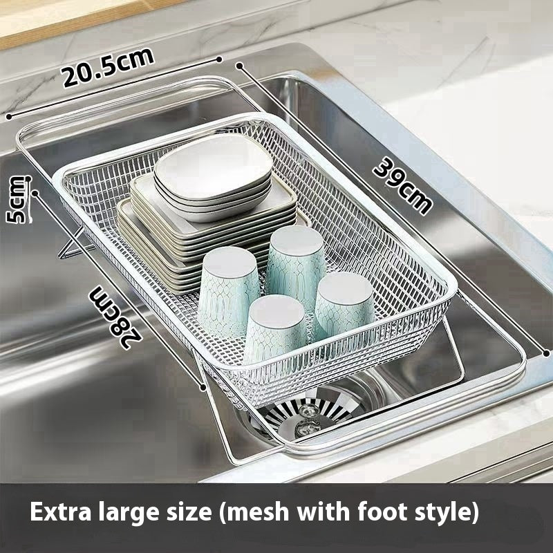 Kitchen Thickened Retractable Draining Stainless Steel Sink Rack