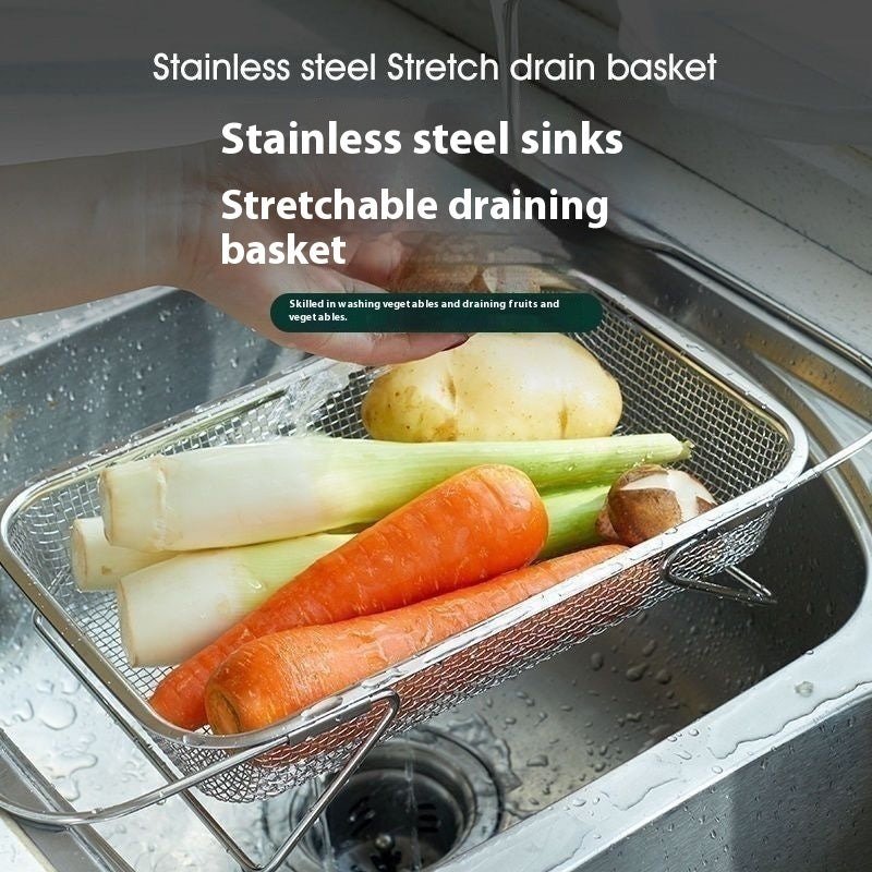 Kitchen Thickened Retractable Draining Stainless Steel Sink Rack