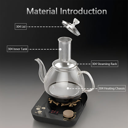 Professional Multi-functional Glass Teapot  800ml Fast Heating Cooking And Brewing Integrated Electric Kettle With Stainless Steel Filter