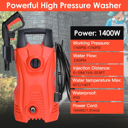 Powerful Electric Car Washer 1740PSI